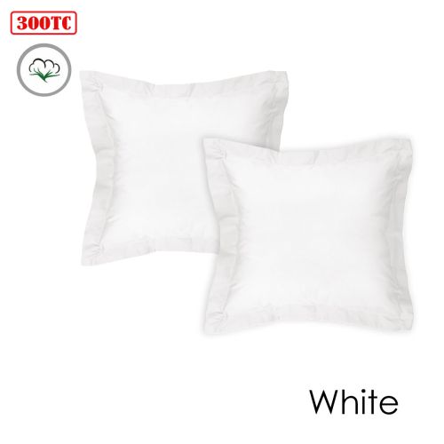 Pair of 300TC Cotton European Pillowcases 65 x 65 cm by Algodon