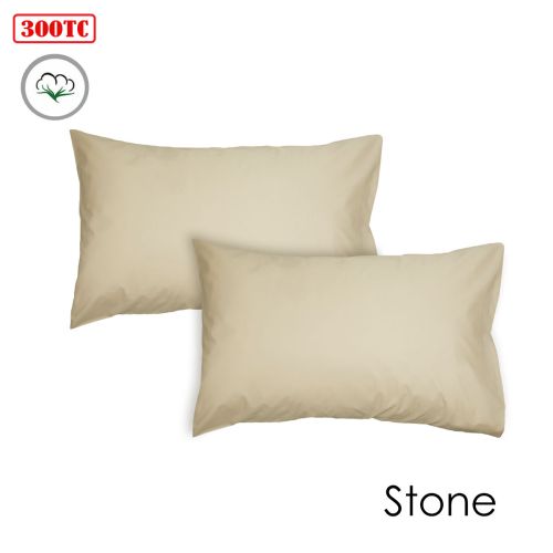 Pair of 300TC Cotton Standard Pillowcases 48 x 74 cm by Algodon