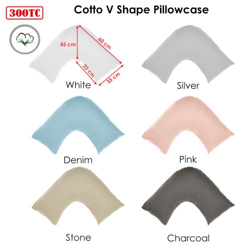300TC Cotton V Shape Pillowcase by Algodon