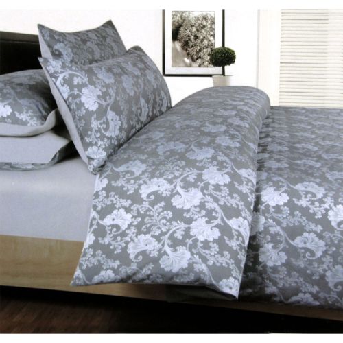Annabelle Grey Jacquard Quilt Cover Set Double by Accessorize