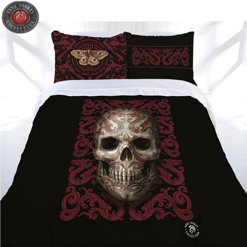 Oriental Skull Quilt Cover Set by Anne Stokes