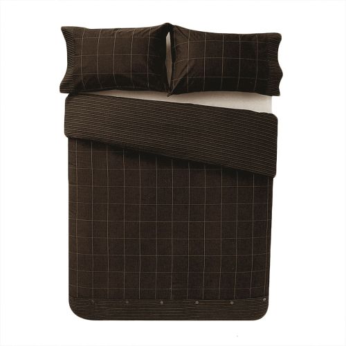 Havard Chocolate Quilt Cover Set Single by Apartmento