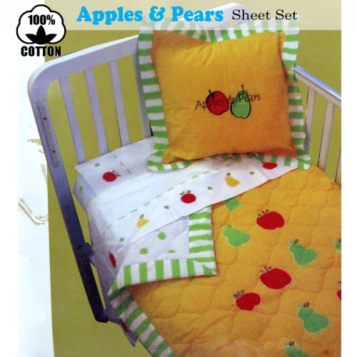 100% Cotton Apples & Pears Sheet Set Single