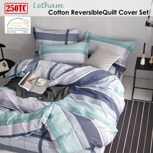 Latham Cotton Sateen Reversible & Printed Quilt Cover Set by Ardor