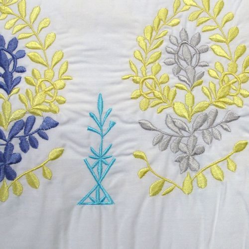225TC Cotton Rich Asha White Embroidery Quilt Cover Set by Ardor