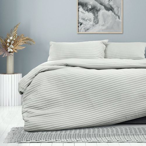 London Silver Embossed Quilt Cover Set by Ardor