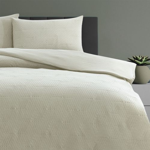 Maxwell Tan Embossed Vintage Washed Quilt Cover Set by Ardor