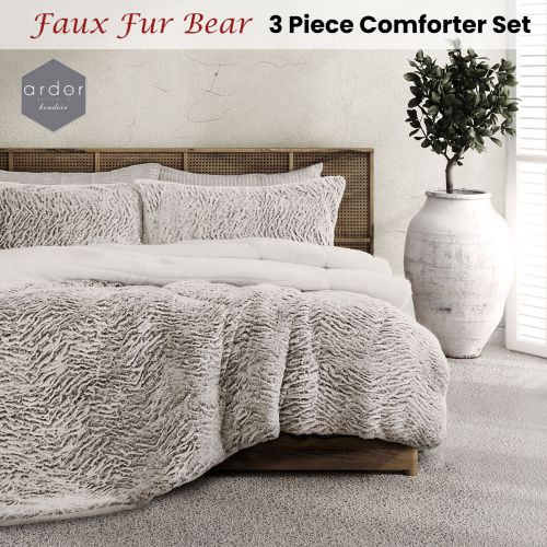 Faux Fur Bear 3 Piece Comforter Set by Ardor