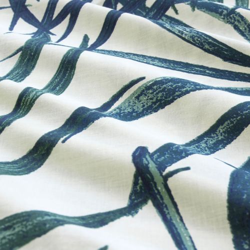 Paradise Palms Blue Polyester Cotton Quilt Cover Set by Ardor