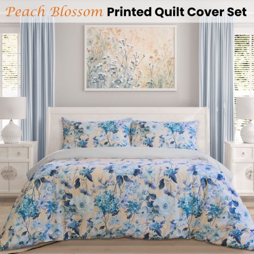 Peach Blossom Printed Quilt Cover Set by Ardor