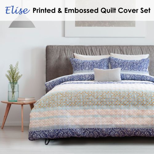 Elise Printed & Embossed Quilt Cover Set by Ardor