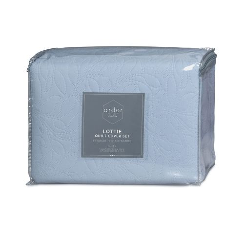 Lottie Bluebell Pinsonic Embossed Quilt Cover Set by Ardor