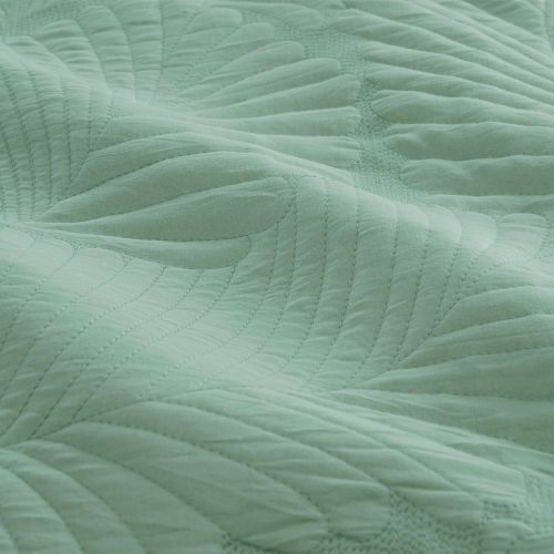 Molly Palm Green Quilted Quilt Cover Set by Ardor