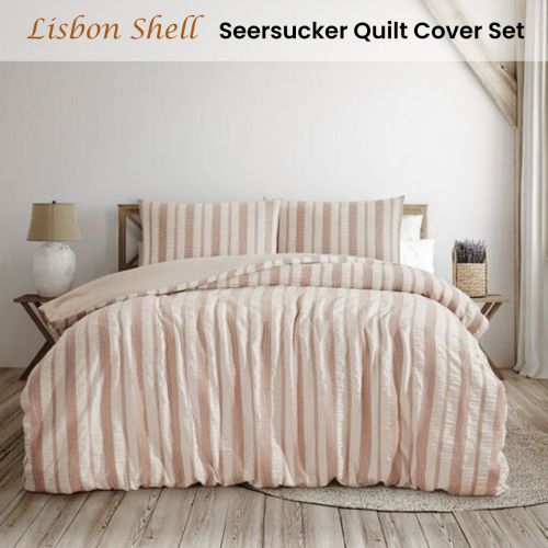 Seersucker Quilt Cover Set Lisbon Shell by Ardor