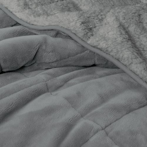 Silver 7kg Sherpa Weighted Blanket 150 x 203 cm by Ardor