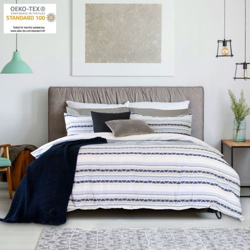 Idaho Navy Yarn Dyed Quilt Cover Set by Ardor