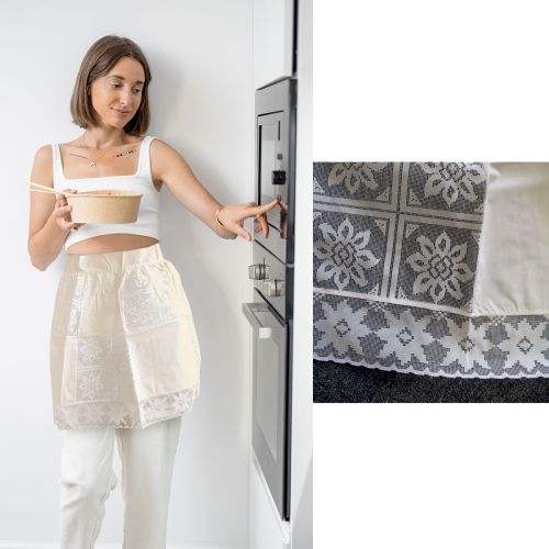 Army and Navy Lace Apron Cream