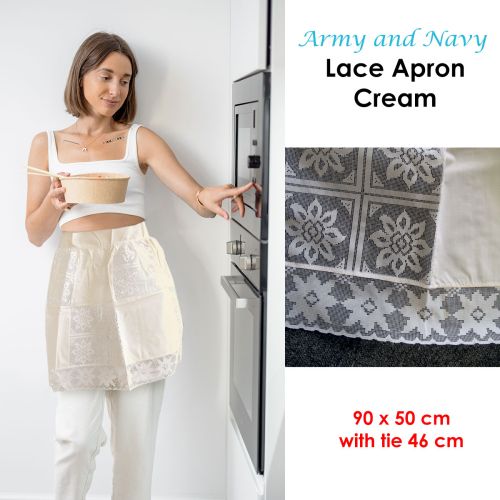 Army and Navy Lace Apron Cream