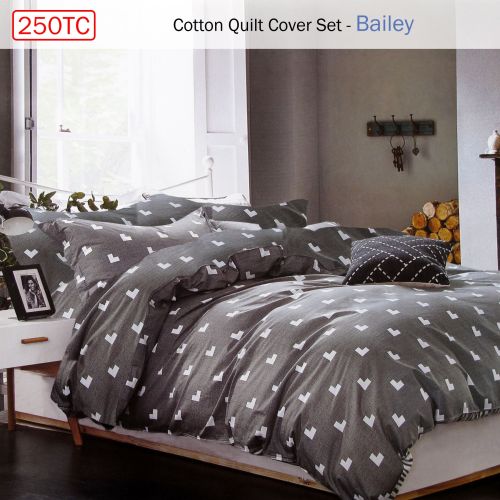 250TC Cotton Quilt Cover Set Bailey