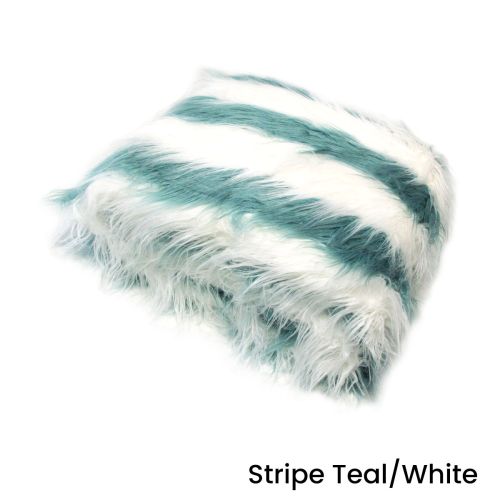 Striped Luxury Faux Fur Long Hair Extra Large Throw Blanket 152 x 203 cm