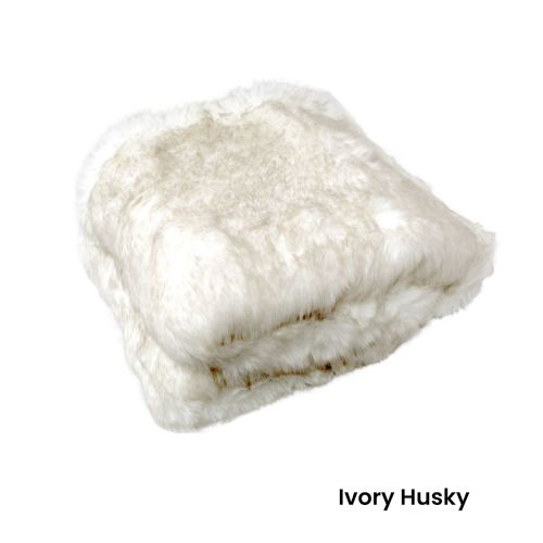 Assorted Siberian Husky Luxury Faux Fur Throw Rug 127 x 152 cm
