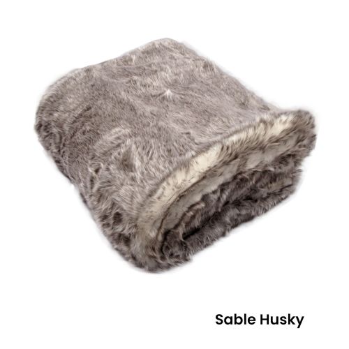 Assorted Siberian Husky Luxury Faux Fur Throw Rug 127 x 152 cm