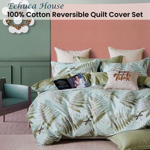 Echuca House 100% Cotton Reversible Quilt Cover Set