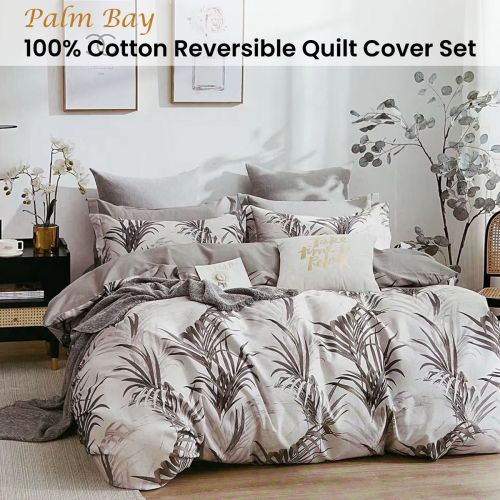 Palm Bay 100% Cotton Reversible Quilt Cover Set