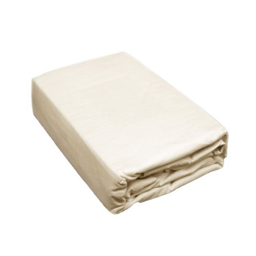 Solid Cream High Thread Count Cotton Quilt Cover Set Queen