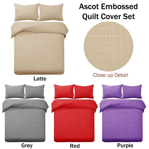Ascot Embossed Microfiber Quilt Cover Set by Designer Selection