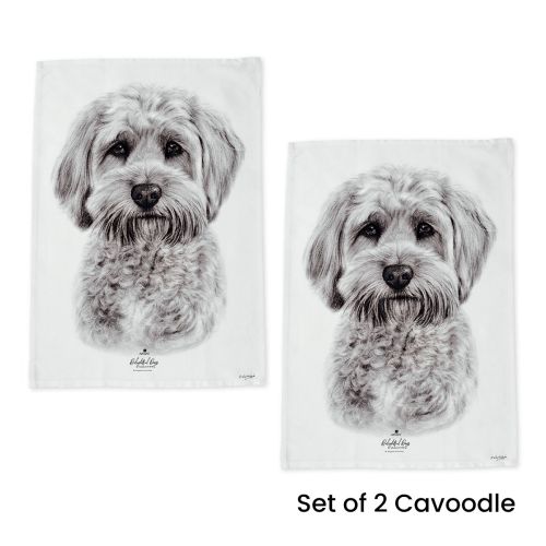 Set of 2 Delightful Dogs Kitchen Tea Towels 50 x 70 cm