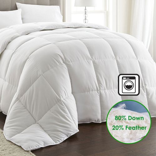 Machine Washable 80 WHITE GOOSE DOWN 20 Feather Quilt