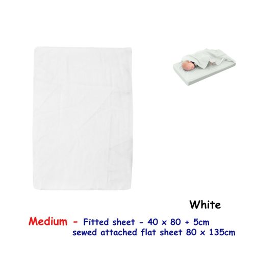 Polyester Cotton Bassinet Fitted Sheet with a Flat Sheet Sewed Attached