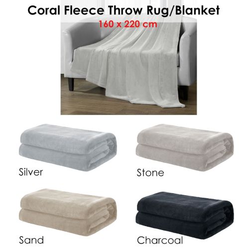 Soft Coral Fleece Throw Rug/Blanket 160 x 220 cm