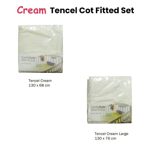 Baby Tencel Cot Fitted Sheet Cream