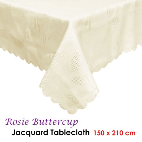 Rosie Buttercup Luxury Jacquard Tablecloth 150 x 210 cm