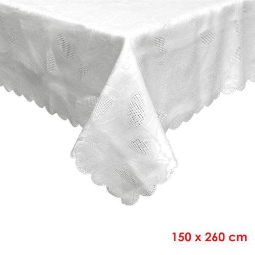 Rosie Off White Luxury Jacquard Tablecloth