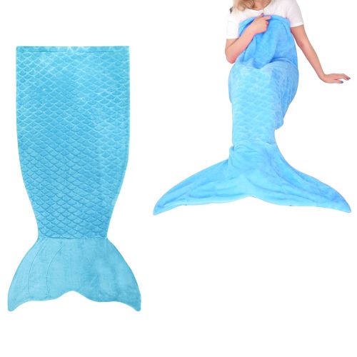 Mermaid Tail Blue Soft Blanket Throw 63 x 152 cm