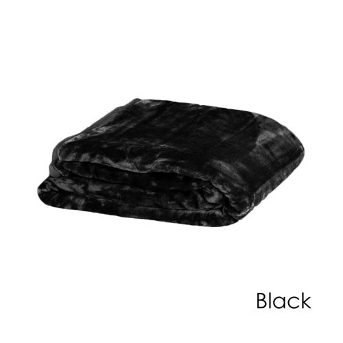 400gsm Soft Plain Faux Mink Blanket Queen 200x240 cm