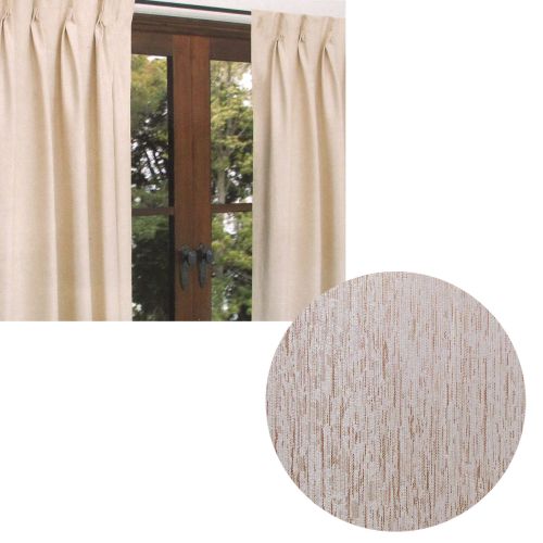 Pair of Coco Natural Pinch Pleat Coated Sunout Curtains 60 x 213 cm by Caprice