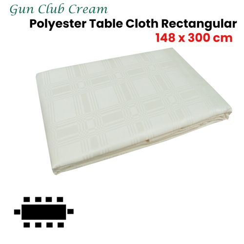 Gun Club Cream Polyester Table Cloth 148 x 300cm