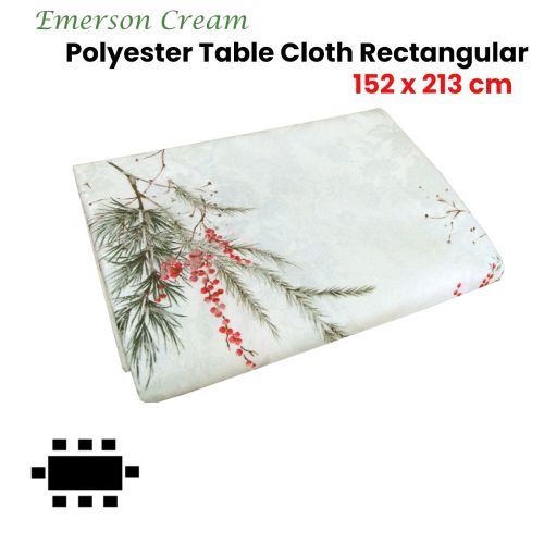 Emerson Cream Polyester Table Cloth 152 x 213cm