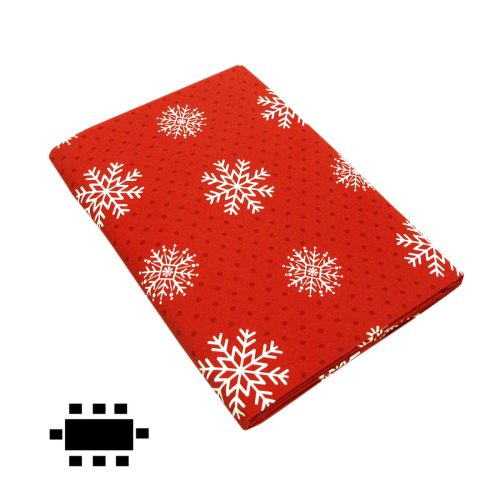 Snowflake Red Polyester Table Cloth 152 x 213cm