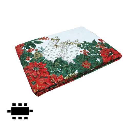 Christmas Candles Polyester Table Cloth 152 x 259cm