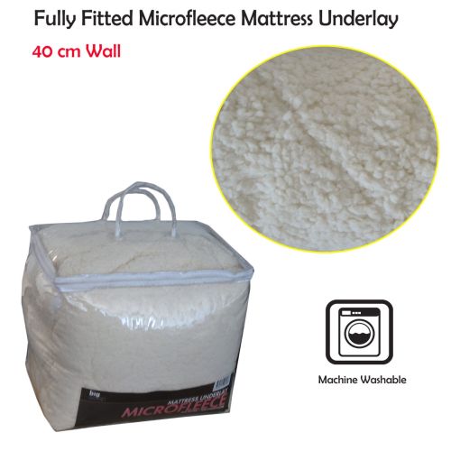 Fully Fitted Microfleece Mattress Underlay Single by Big Sleep