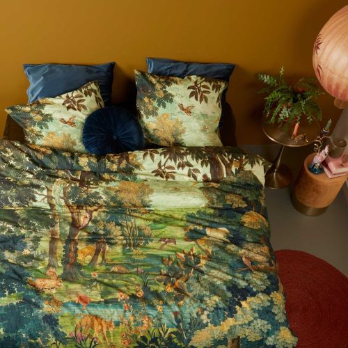 Idyllic Green Cotton Sateen Quilt Cover Set by At Home