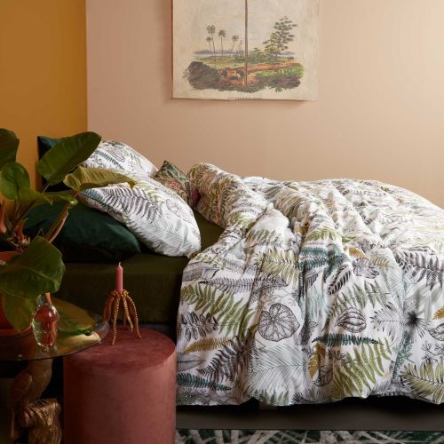 Primeval Green Cotton Sateen Quilt Cover Set by At Home