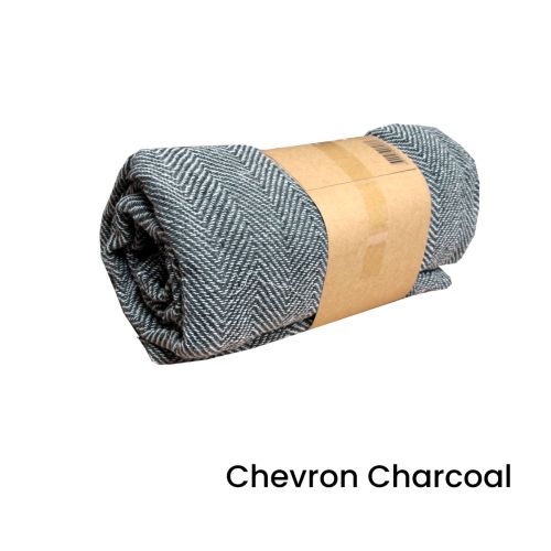 Chevron Cotton Fringe Throw Rug 125 x 150 cm