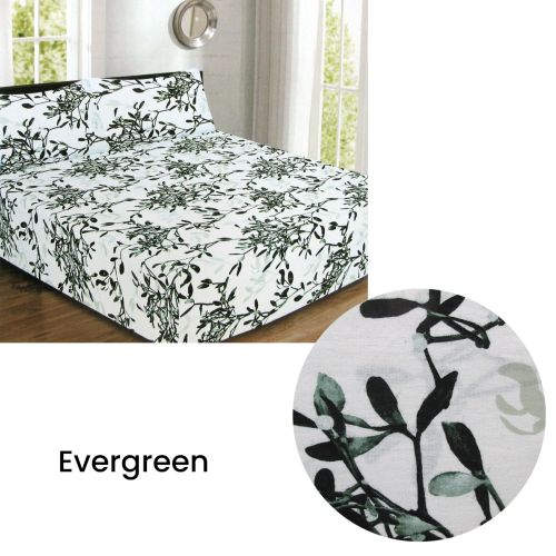 150GSM Luxury Printed Cotton Flannel Combo Fitted Sheet Set Queen