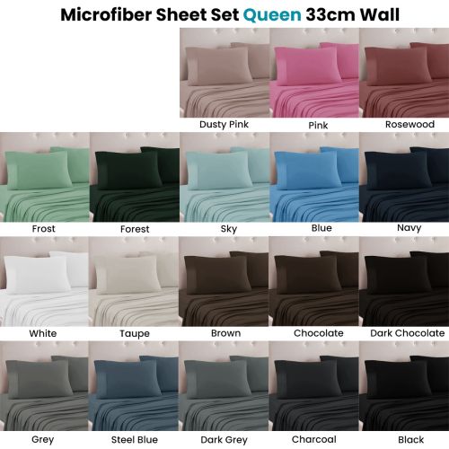 Microfiber Sheet Set Queen 33cm Wall